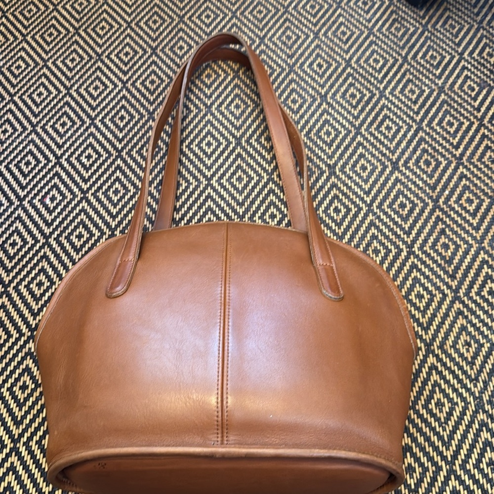 Vintage Coach Asheville zip 9089 British tan dome bowler - Picture 5 of 16